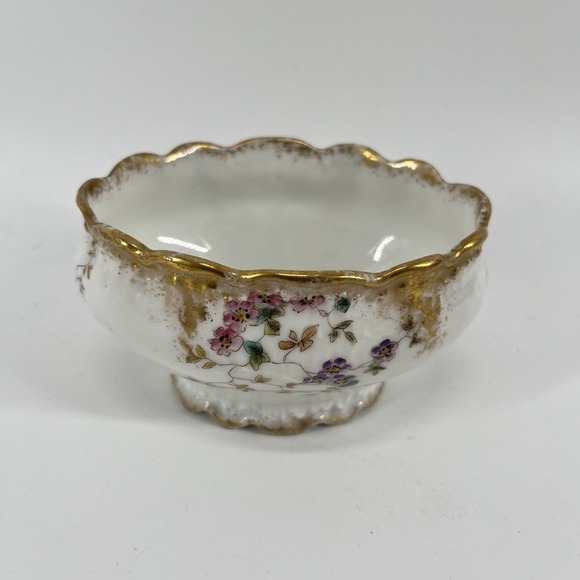 Unmarked Other - Vintage/Antique Limoges France White Bowl Pink Flowers Made in France